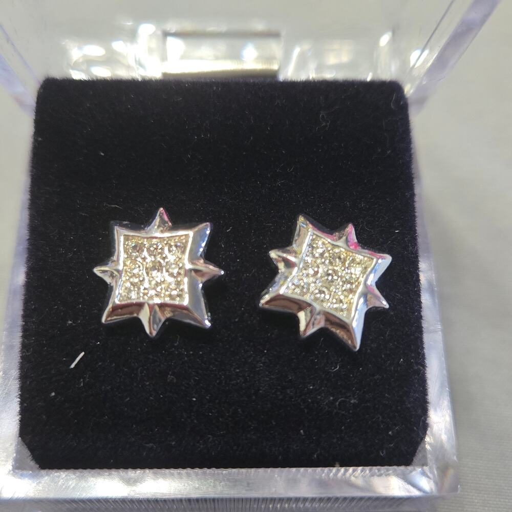 Austrian Crystal Starburst Stud Earrings Surgical Steel Posts